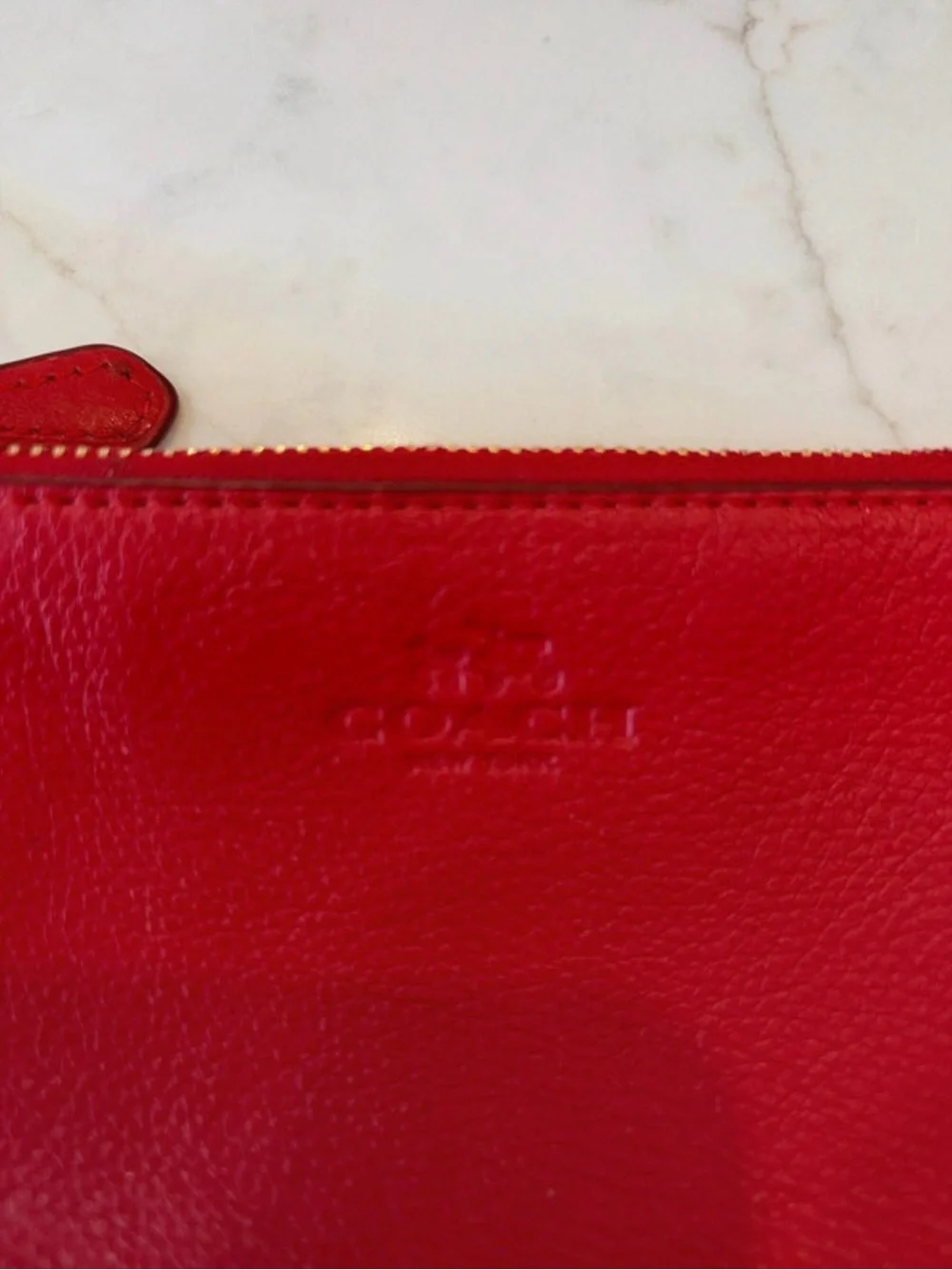 Coach Red Leather Wristlet Clutch